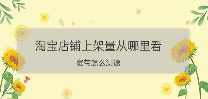 淘宝店铺上架量从哪里看 宽带怎么测速？